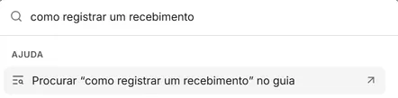 A paleta com uma pergunta: "Procurar no guia" aparece primeiro e já selecionado.