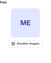 O campo de imagem da foto do perfil, com o botão "Escolher imagem".